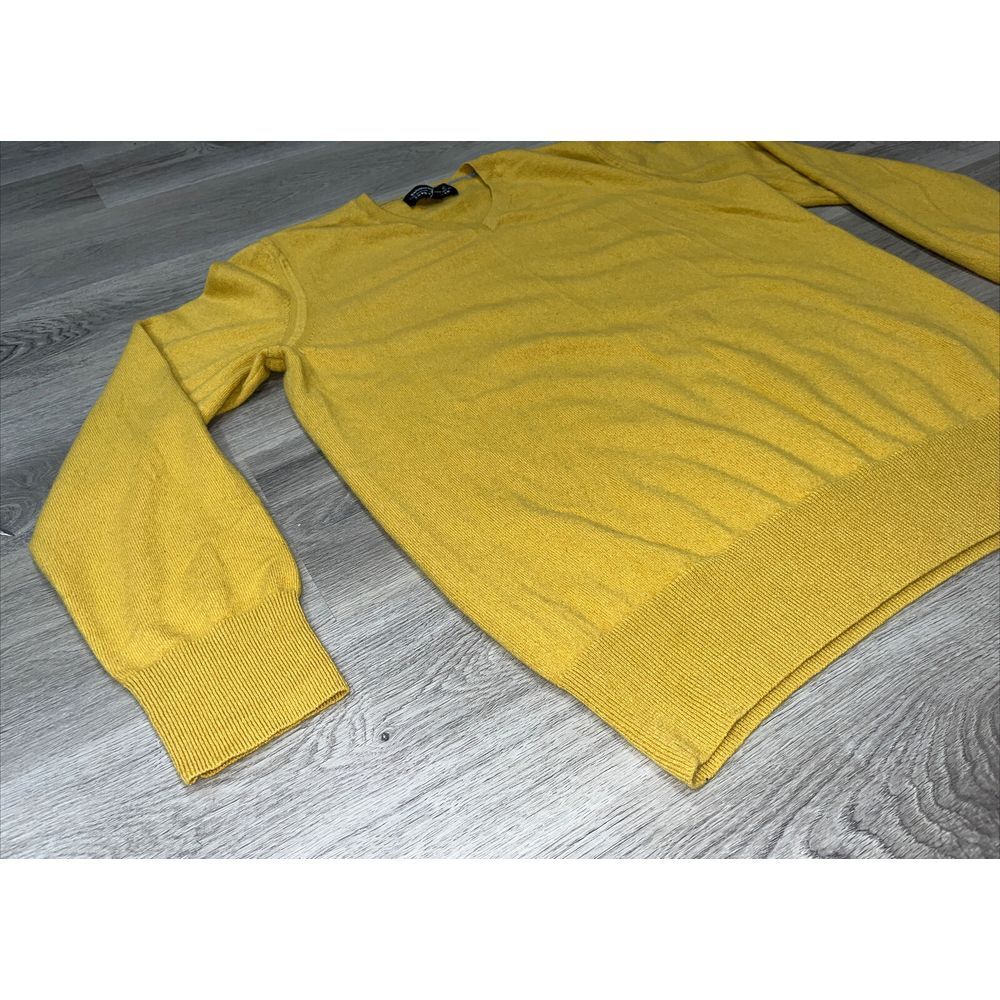 Banana Republic Todd & Duncan 100% Scottish Cashmere Yellow Sweater Mens Size XL - Picture 3 of 11